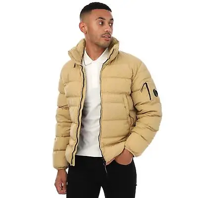 Buy Men's C.P. Company Eco - Chrome R Down Full Zip Hooded Jacket In Cream • 484.99£