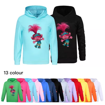 Buy Kids TROLLS' WORLD Casual T-shirt Hoodie Hooded Tops Pullover  Sweatshirt UK • 10.99£