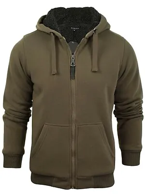 Buy Mens Hoodie Brave Soul Zipped Sherpa Lined Hooded Sweatshirt Hoodie Warm Jacket • 23.99£