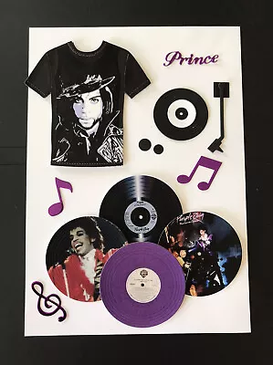 Buy Die Cut Retro Iconic Vinyl Records With Large T Shirt Card Topper • 3.99£