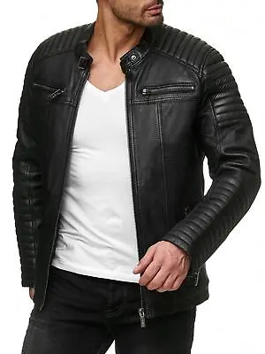 Buy Redbridge Men's Jacket Art Leather Jacket Black Biker Jacket Between-Seasons Air • 63.52£