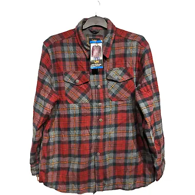 Buy Lee Men's Red Black Checkered Flannel Shirt Jacket Size XL Cotton New With Tags • 17.99£