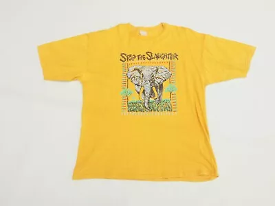 Buy Vintage Animal  Stop The Slaughter  Elephant T-Shirt L/XL • 8£