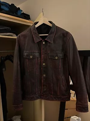 Buy Vintage Red Leather Jacket - Mens Medium • 180£