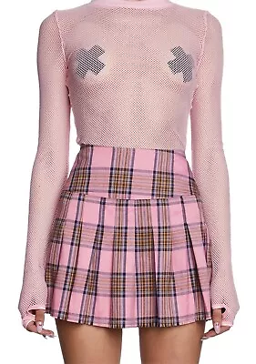 Buy Dolls Kill Current Mood Pink Fishnet Top New With Tags • 15£