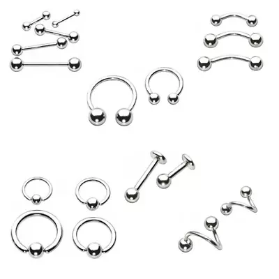Buy Stainless Steel Body Piercing Jewellery -Barbell Ring Labret BCR - 1.2mm + 1.6mm • 1.99£
