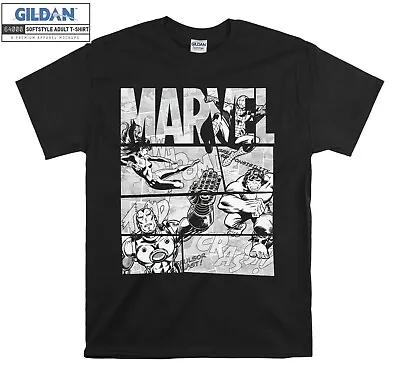 Buy Marvel Avengers Retro Black T-shirt Gift Hoodie T Shirt Men Women Unisex 6395 • 23.95£