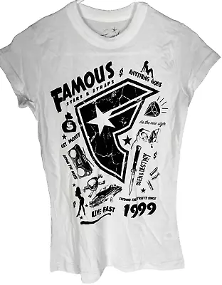 Buy FAMOUS STARS AND STRAPS Womens Shirt Rare Design Live Fast Size Medium NEW NWT • 11.32£