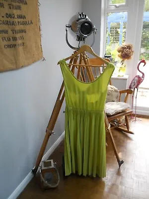 Buy M&s Limited Range  Lime Green Jersey Dress With Cut Out Back Size 14 • 5.50£