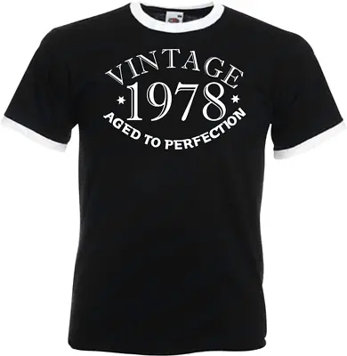 Buy 46th Birthday Gifts Presents Year 1978 Unisex Ringer Vintage T-Shirt Aged To Old • 9.99£
