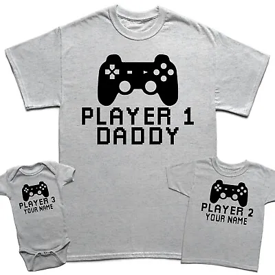 Buy Personalised Gaming Fathers Day Son Kids Baby Matching T-Shirts Top #FD • 9.99£