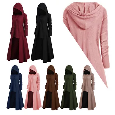 Buy Women Gothic Hooded Steampunk Cloak Cape Coat Witch Cosplay Long Dress Jacket. • 21.99£