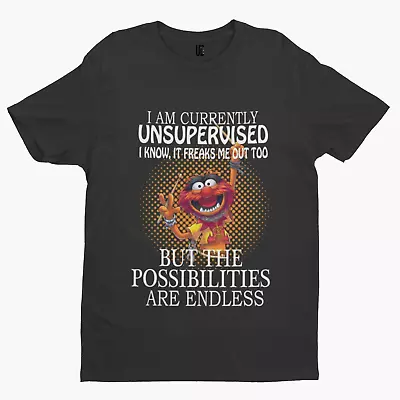Buy Unsupervised Animal T-Shirt - Muppets Funny Retro Cool Drums Drummer Cartoon • 10.79£