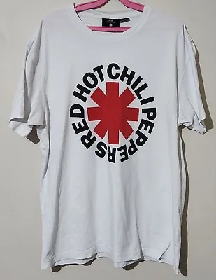 Buy Red Hot Chili Peppers TShirt Band Tee White Blackout Merch Size XL Preowned • 15.81£