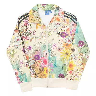 Buy ADIDAS Womens Track Jacket Cream Floral UK 12 • 28.99£