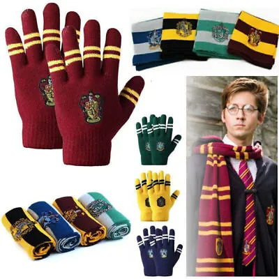 Buy Harry Potter Scarf & Glove Gryffindor Slytherin Ravenclaw Hufflepuff Gift Xmas L • 6.65£