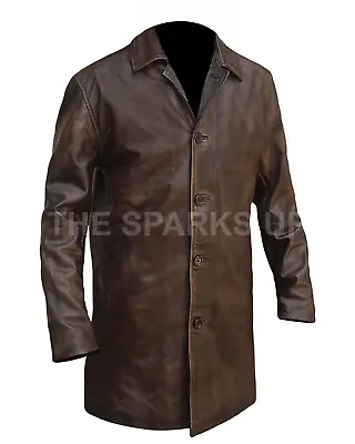 Buy Supernatural Dean Winchester Mens Cosplay Costume Casual Real Leather Overcoat • 139.99£