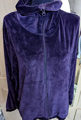 Buy Ladies Crushed Velvet Purple Full Zip Jacket XL Goth Glam Rock • 8.50£
