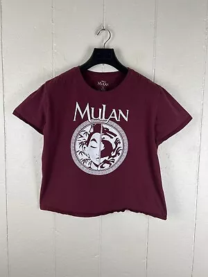Buy Disney Mulan T-Shirt Women's 2XL Burgundy Graphic Crew Neck Short Sleeve Stretch • 8.59£