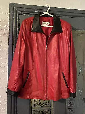 Buy Red/Black Leather Cool & Calm Jacket • 20£