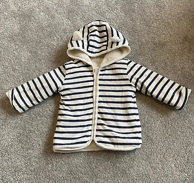 Buy Unisex Breton Striped Lined Hooded Jacket With Ears 9 Months • 2£