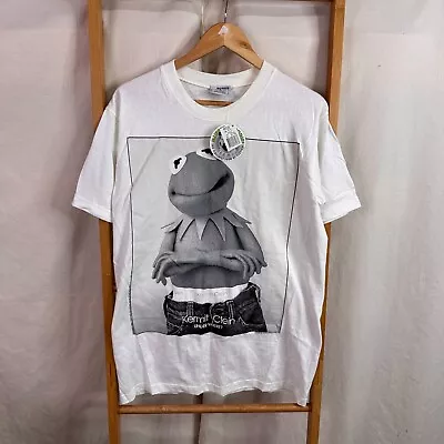 Buy Vintage 90s Kermit Klein Promo Shirt Mens Small Bonds White Muppet CK Deadstock • 74.37£