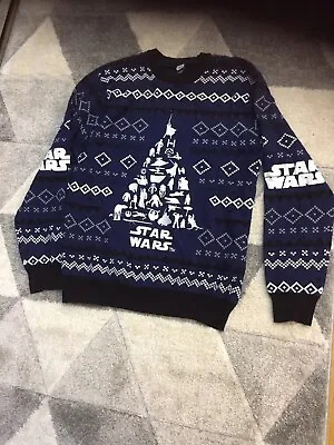 Buy STAR WARS  Mens Christmas Knitted Novelty Jumper Festive George Or HARRY POTTER • 27.99£