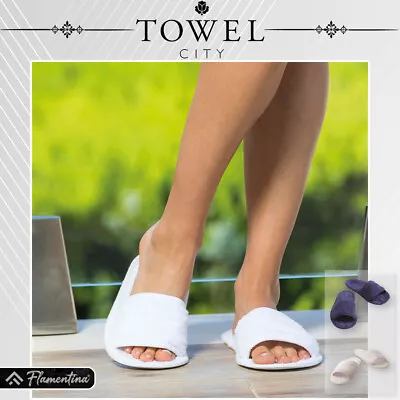 Buy Towel City Classic Terry Mule Slippers Open-Toe House Home Shoe Bath Sauna Spa • 6.86£