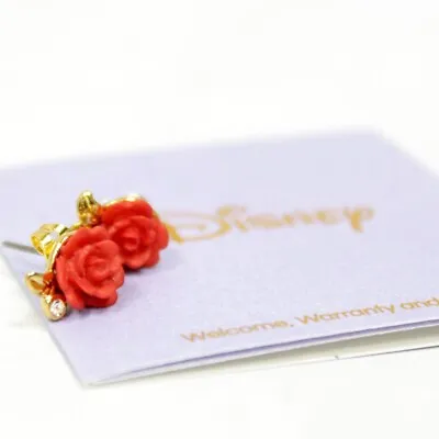 Buy Red Enchanted Rose Beauty And The Beast Sculpted Disney Couture Stud Earrings • 36.68£