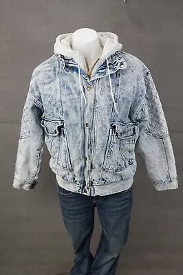 Buy Women's Drawstring Hoodie Denim Jackets With Hood  Trucker Jean Jacket Size S • 28.34£