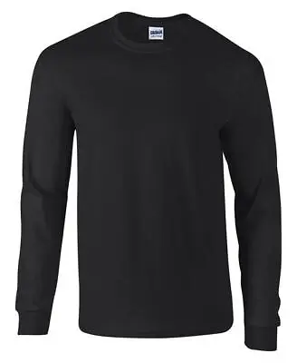 Buy GILDAN Ultra Cotton Long Sleeve T-Shirt Adult Classic Crew Neck Tee Tops • 10.25£