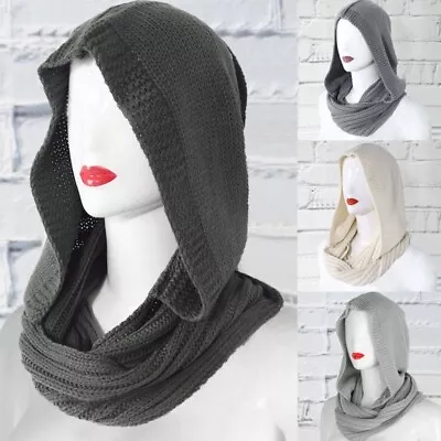 Buy Winter Hat For Women Hooded For Scarf Pullover Knit Beanies Shawl W • 13.34£