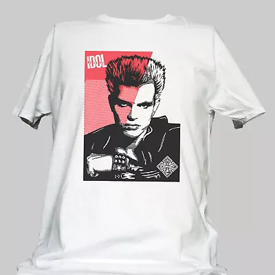 Buy Billy Idol Punk Rock Short Sleeve White Unisex T-shirt S-3XL • 14.99£