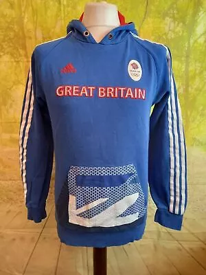 Buy Team GB London Olympics 2012 Adidas Blue Cotton Blend Hoodie UK Men's Size Small • 30£