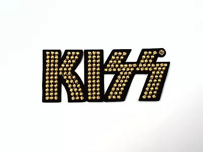 Buy KISS Iron-On Standard Patch: GOLD STUDDED LOGO: Official Licenced Merch Fan Gift • 4.50£