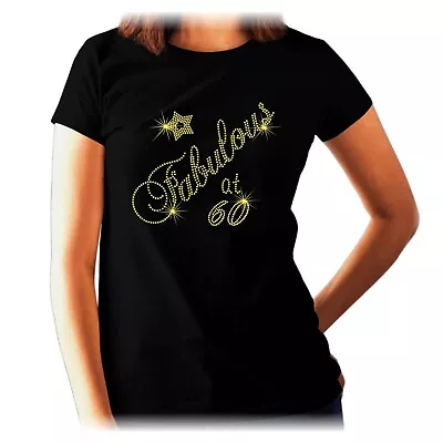 Buy Womens 60th Birthday Rhinestone T Shirt 30th 40th 50th All Sizes • 11.99£