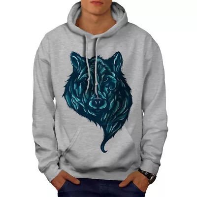 Buy Wellcoda Wolf Beast Calm Animal Mens Hoodie, USA Casual Hooded Sweatshirt • 25.99£