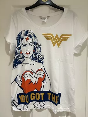 Buy Wonder Women Ladies T-shirt Size 20. White And Gold. You Got This • 9.99£