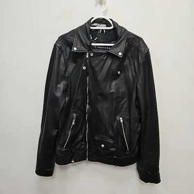 Buy Allsaints Ace Biker Punk Leather Bomber Tropical Hawaiian Lining Jacket Large  • 129.99£