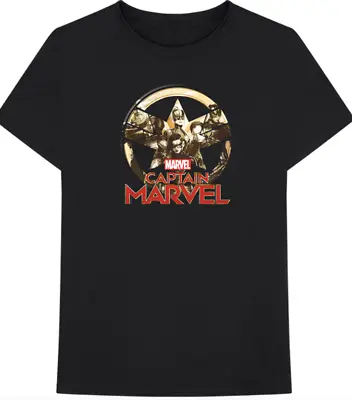 Buy Marvel Comics Unisex T-shirt: Captain Marvel Star Logo Black Size Med • 16.89£