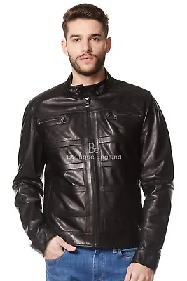 Buy Men's Real Leather Jacket Black New Fashion Designer Biker Motorcycle Style 233 • 99£