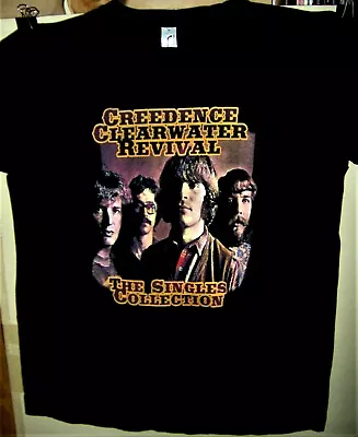 Buy CREEDENCE CLEARWATER REVIVAL The SINGLES COLLECTION Pre Worn T-Shirt Size Medium • 33.75£