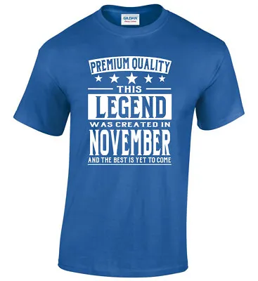 Buy Men's T-Shirt Legend Birthday November 30th 60th Gift Present March June July • 10.95£