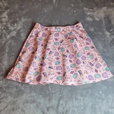 Buy Pusheen Skater Skirt A Line Pink Pastel Cats Rainbow Mini Skirt XL Women • 14.59£
