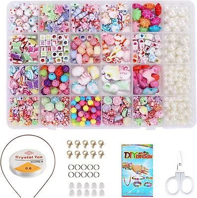 Buy Children Gift Toys DIY Bead Set Bracelets Necklaces Beads Kids Necklace Maker • 8.50£