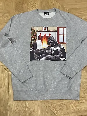 Buy NEXT Grey Star Wars Christmas Sweatshirt Jumper Mens Medium Darth Vader • 24£