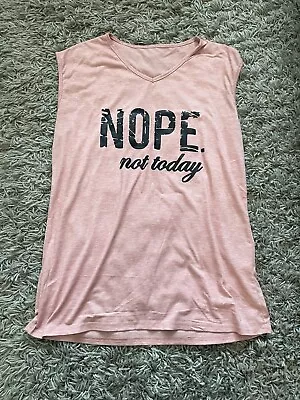 Buy Nope Not Today Slogan Pink Top - Size Large L • 4£