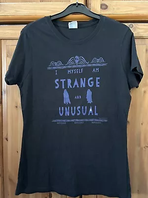 Buy Black Lydia Beetlejuice T-shirt ‘I Myself Am Strange & Unusual Ladies Size Small • 3£