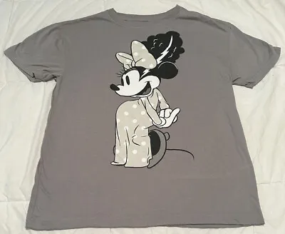 Buy Disney Minnie Mouse Bride Of Frankenstein T-Shirt Gray Graphic Tee Horror S Tee • 10.25£