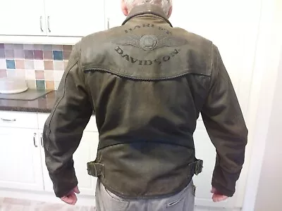 Buy Mens Harley Davidson  Leather Motorcycle Jacket  • 50£
